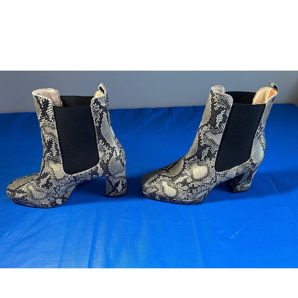 French Connection Penny Chelsea Boots – Snake Print Truffle Leather – Size 10 - Picture 6 of 9